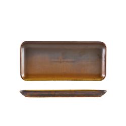 Terra Porcelain Rustic Copper Narrow Rectangular Platter 27 x 12.5cm - Pack of 6