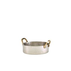 Mini Hammered Stainless Steel Casserole Dish 12 x 3.5cm - Pack of 12