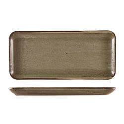 Terra Porcelain Grey Narrow Rectangular Platter 36 x 16.5cm - Pack of 3