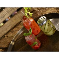 Genware Glass Mason Jar 64.5cl/ 22.7oz - Pack of 6