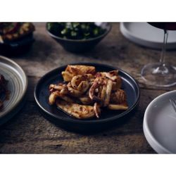 Terra Porcelain Black Low Presentation Plate 18cm - Pack of 6
