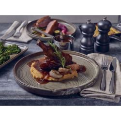 Terra Porcelain Grey Low Presentation Plate 21cm - Pack of 6