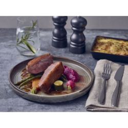 Terra Porcelain Grey Low Presentation Plate 21cm - Pack of 6