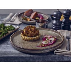 Terra Porcelain Grey Low Presentation Plate 25cm - Pack of 6