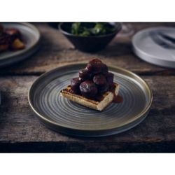 Terra Porcelain Matt Grey Low Presentation Plate 21cm - Pack of 6