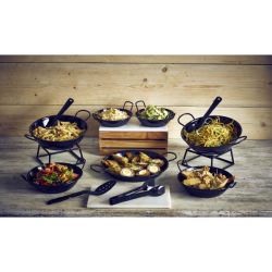 Black Enamel Dish 22cm - Pack of 6
