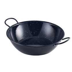 Black Enamel Dish 30cm - Pack of 6