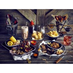 Enamel Deep Pie Dish Black with White Rim 12cm - Pack of 12