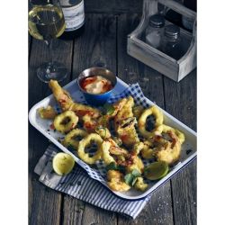 Enamel Serving Tray White with Blue Rim 38.2x26.4x2.2cm - Pack of 6