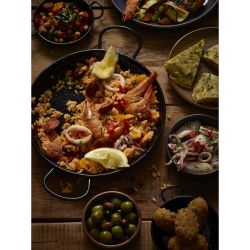 Black Enamel Paella Pan 30cm - Pack of 6