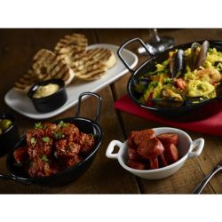 Black Enamel Dish 14cm - Pack of 6