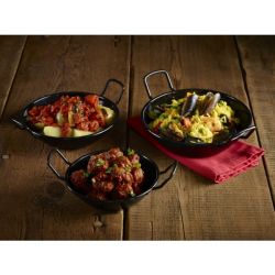 Black Enamel Dish 16cm - Pack of 10