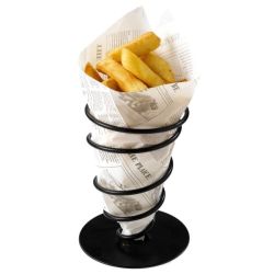 Genware Serving Cone 18cm Black