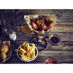 Genware Serving Cone 2 Ramekin Well 21.5cm