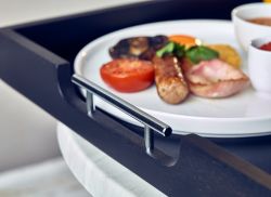 GenWare Solid Black Butlers Tray with Metal Handles 65 x 49cm
