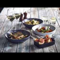 Rustic Stoneware Blue Coupe Bowl 23cm - Pack of 6