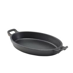 Cast Iron Oval Eared Dish 24 x 17.3 x 3.4cm - Pack of 6