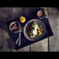 Solid Black Butlers Tray 44 x 32 x 4.5cm