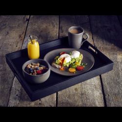Solid Black Butlers Tray 44 x 32 x 4.5cm