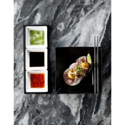 Luna Stoneware Black Square Plate 18cm/ 7