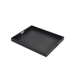 Solid Black Butlers Tray 49 x 38.5 x 4.5cm