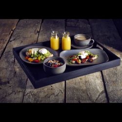Solid Black Butlers Tray 49 x 38.5 x 4.5cm