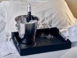 GenWare Solid Black Butlers Tray with Metal Handles 45 x 33cm
