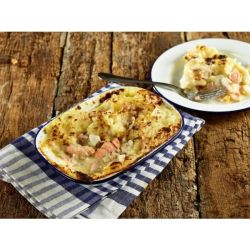 Enamel Rect. Pie Dish White & Blue 20cm - Pack of 12