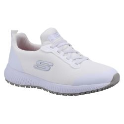 Skechers Womens Slip Resistant Squad Trainer White