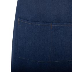 Southside Short Length Bib Apron Denim Blue with Tan Ties