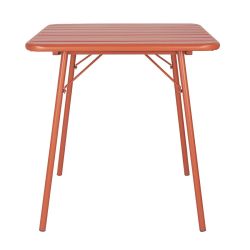 Bolero Amalfi Slatted Square Steel Folding Table Terracotta 700mm