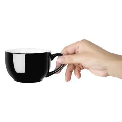 Olympia Cafe Cappuccino Cups Black 340ml (12 Pack)