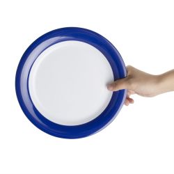 Olympia Kristallon Gala Melamine Plates Blue Rim 240mm (6 pack)