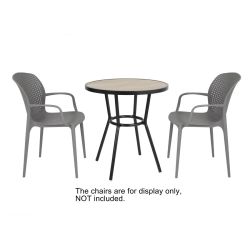 Bolero Marston Round Outdoor Table Black 700mm