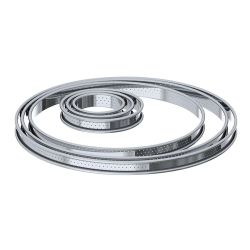 De Buyer Perforated Tart Ring Rolled Edge