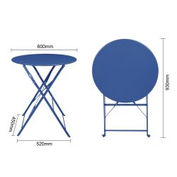 Bolero Perth Pavement Style Round Table Dark Navy