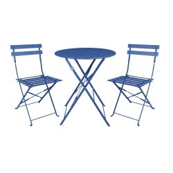 Bolero Perth Pavement Style Round Table Dark Navy