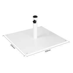 Bolero Flat Metal Parasol Base White - 18kg