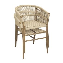Bolero Florence Natural Rope Twist Wicker Chairs (2 pack)