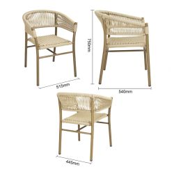 Bolero Florence Natural Rope Twist Wicker Chairs (2 pack)