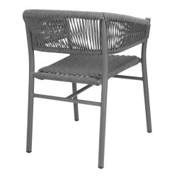 Bolero Florence Grey Mix Rope Twist Wicker Chairs (2 pack)