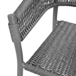 Bolero Florence Grey Mix Rope Twist Wicker Chairs (2 pack)