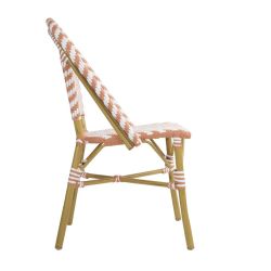 Bolero Parisian Style Rattan Side Chair Coral (2 pack)