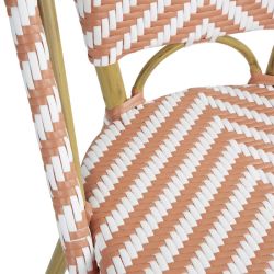 Bolero Parisian Style Rattan Side Chair Coral (2 pack)