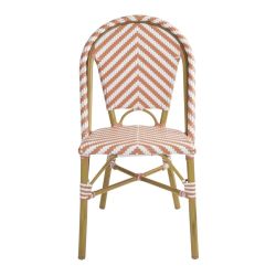 Bolero Parisian Style Rattan Side Chair Coral (2 pack)