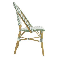 Bolero Parisian Style Rattan Side Chair Light Green (2 pack)