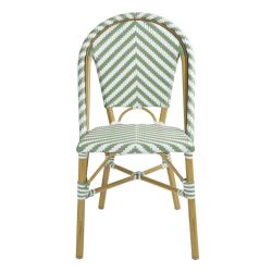 Bolero Parisian Style Rattan Side Chair Light Green (2 pack)