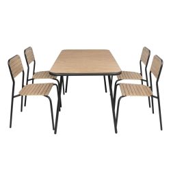 Bolero Santorini Rectangular Table Wood Effect 1400mm