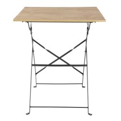 Bolero Perth Pavement Style Square Table Wood Effect