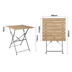 Bolero Perth Pavement Style Square Table Wood Effect